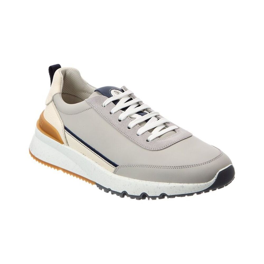 Brunello Cucinelli Leather Sneaker, Grey